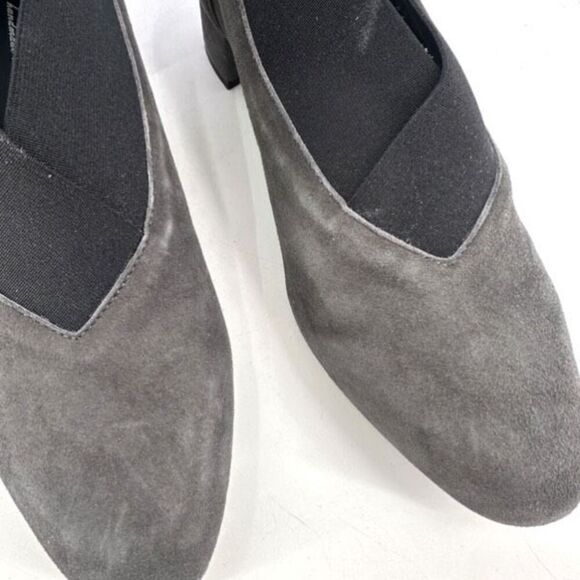 Eric Michael Gayle Women Suede Leather Block Heel Slip On Pumps Gray Size 40 10 - Picture 5 of 11